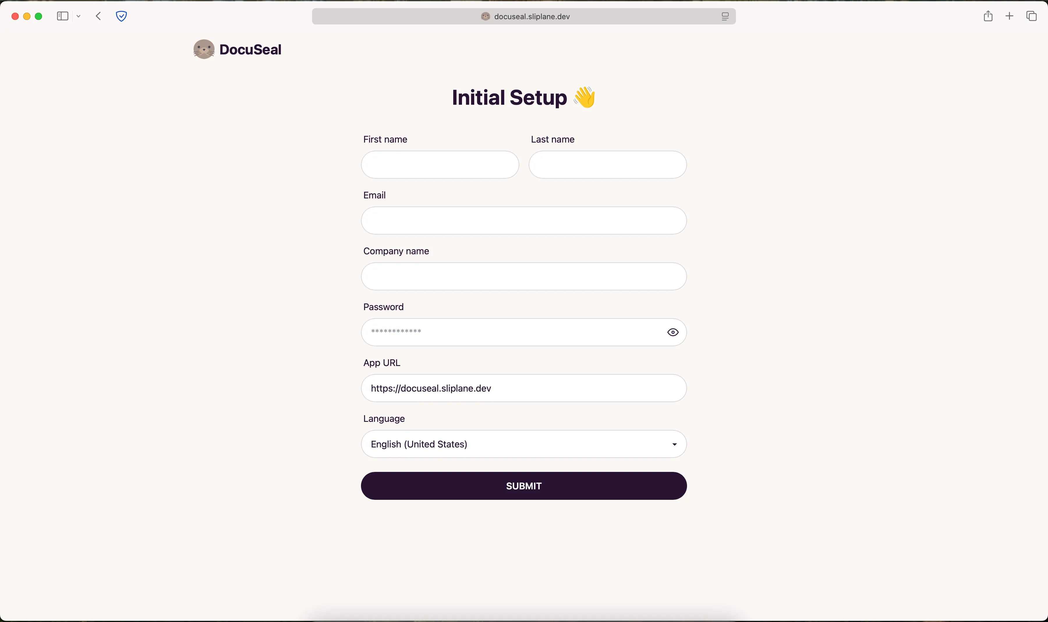 DocuSeal Ersteinrichtung